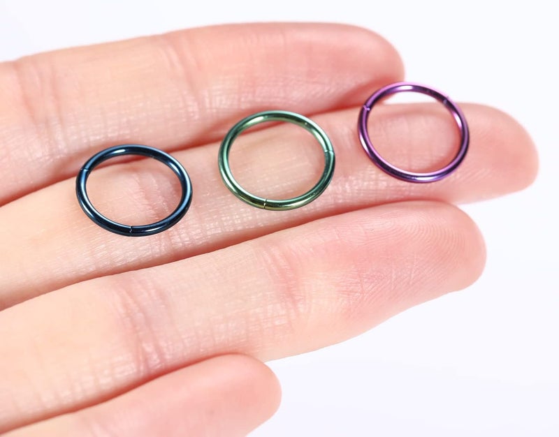 FUNLMO Store 316L Surgical Steel Hinged Segment Nose Ring Hoop for Nose Septum Cartilage Helix Tragus Conch Rook Daith Lobe Lip Piercings 1 Pc - Image 3
